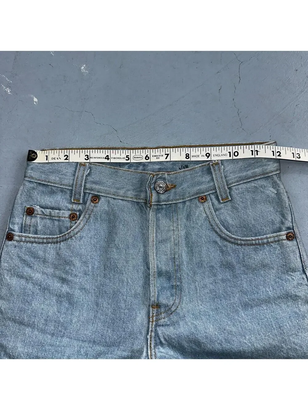 Levis 701 Vintage 90s USA XX Straight Leg Jeans Blue Light Wash 501 Rare 25x32